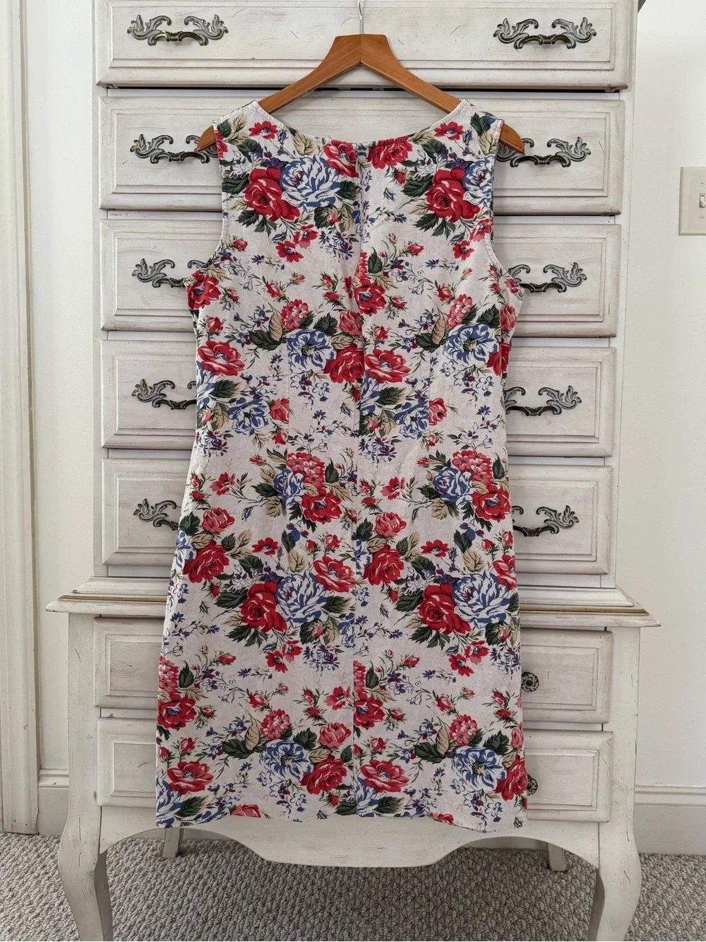Floral Linen Euro Summer Dress - Picture 2 of 2
